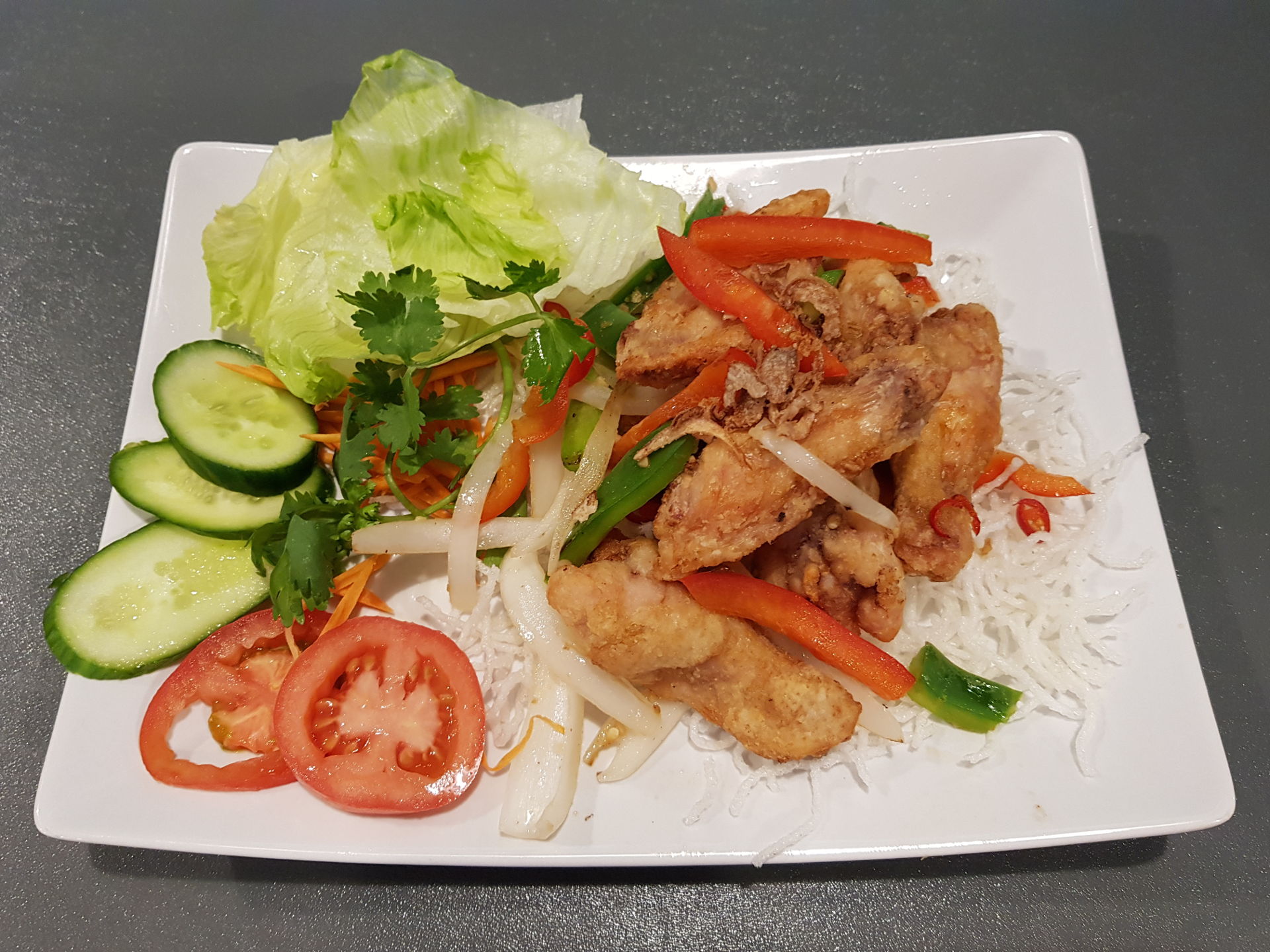 Salty, spiced chicken ribs