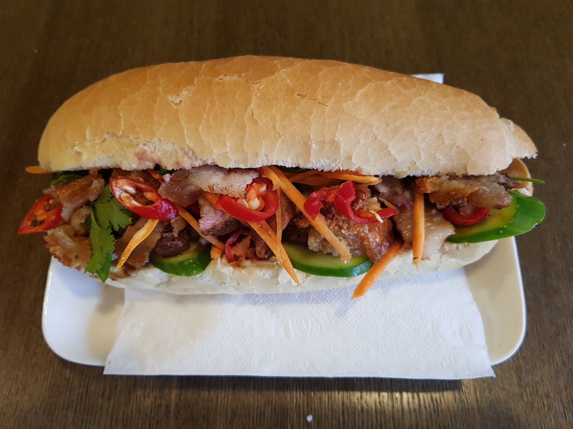 Bread Roll With Roast Pork Belly